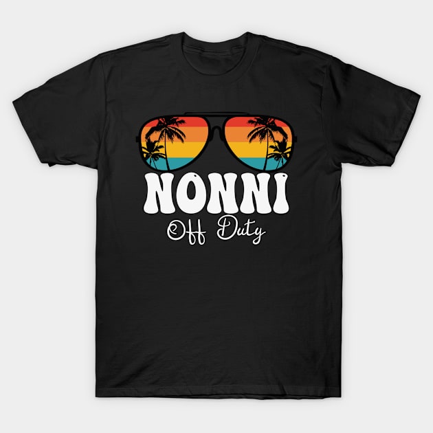 Nonni Women Off Duty Sunglasses Grandma Hello Summer Sunset T-Shirt by TeeaxArt